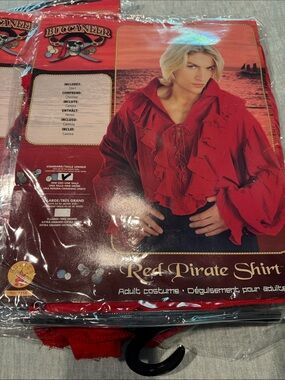 Red Pirate Shirt - Men's Costume Shirt